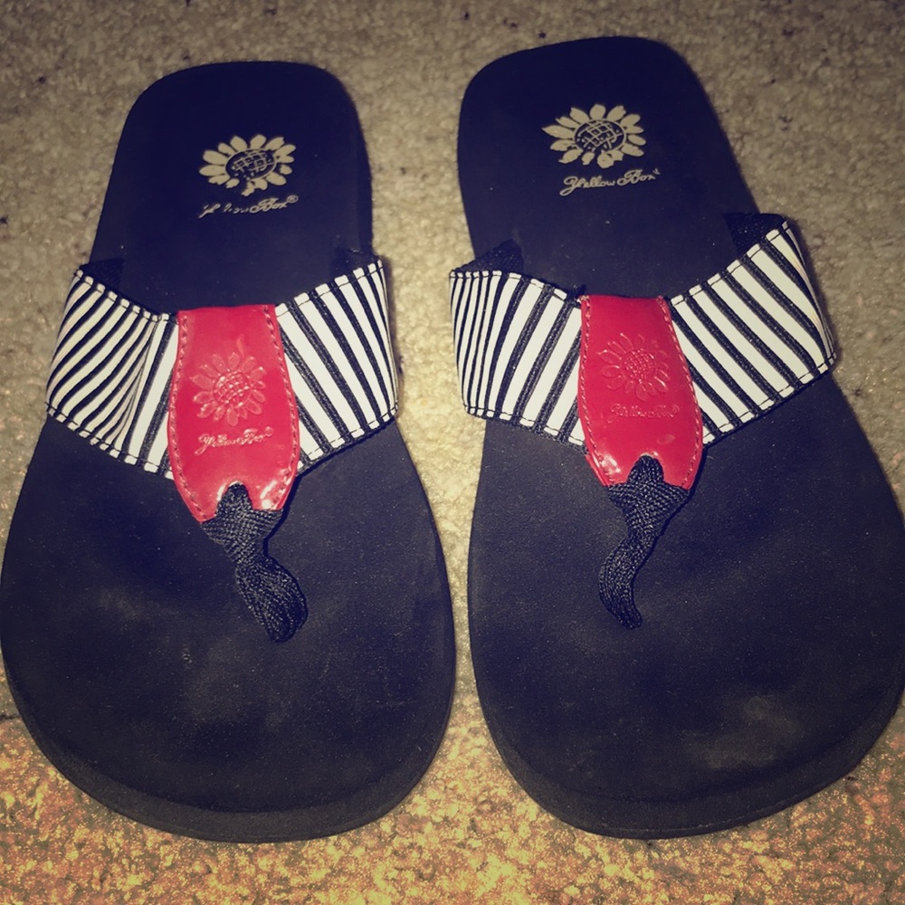 Navy Stripe Flip Flops